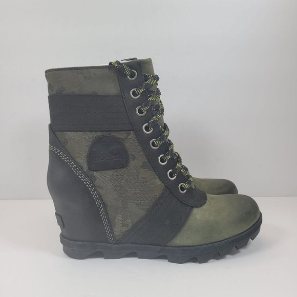 Sorel Lexie Wedge Women's Hiker Green Boots US Size 10 NWT - Picture 3 of 13